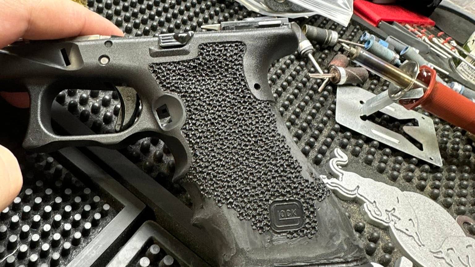 Stippled handgun