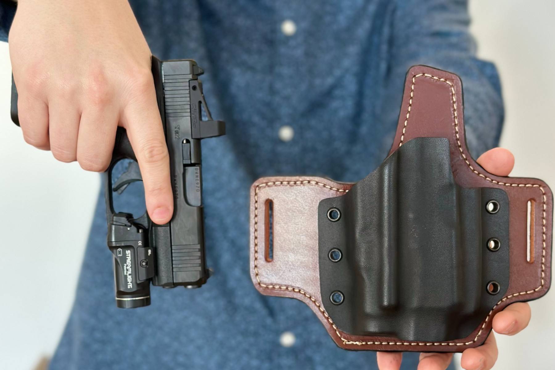 Lightbearing holster for Glock