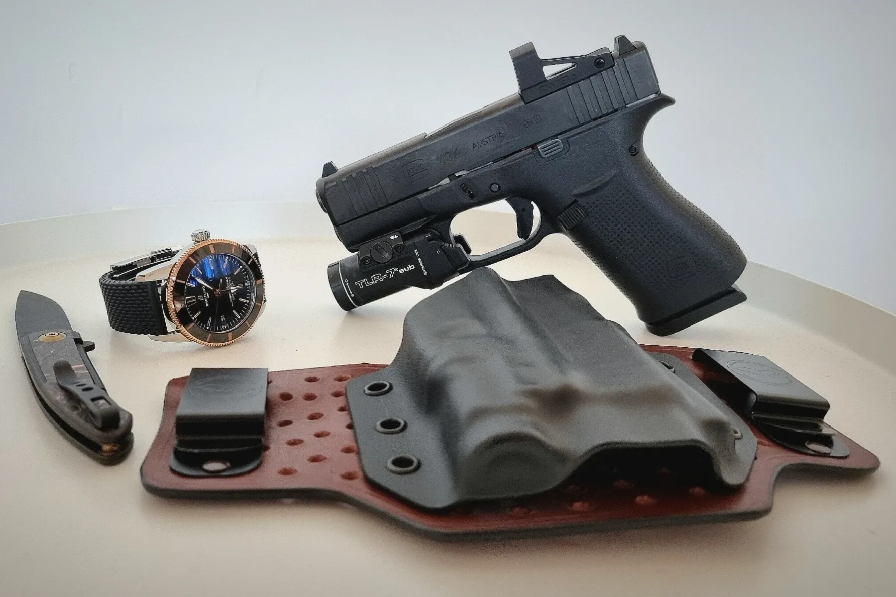 Glock 43X with light & light-bearing holster