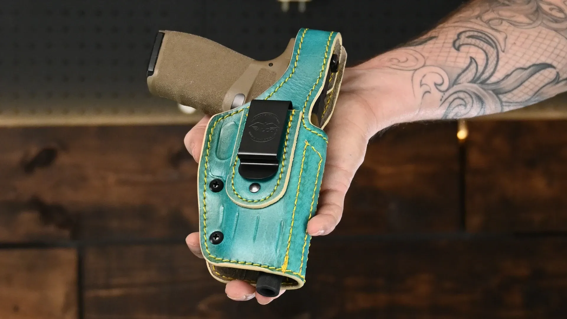 Leather holster with adjustable retention