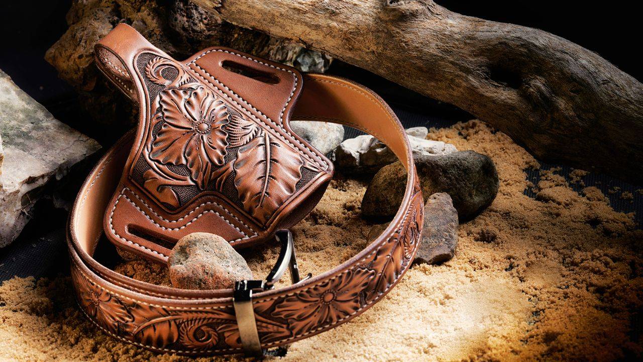 Hand-Engraved Leather OWB Holster